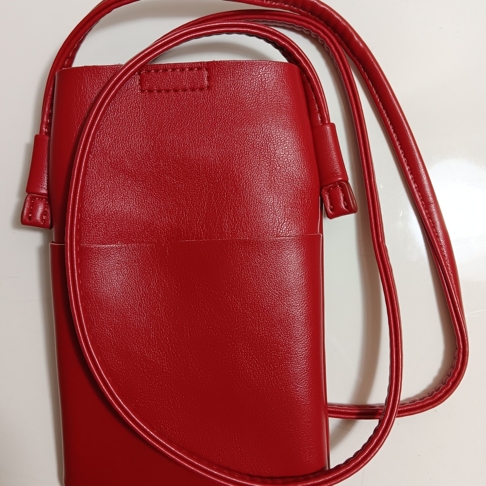 Old Navy Red Faux Leather Crossbody Bag